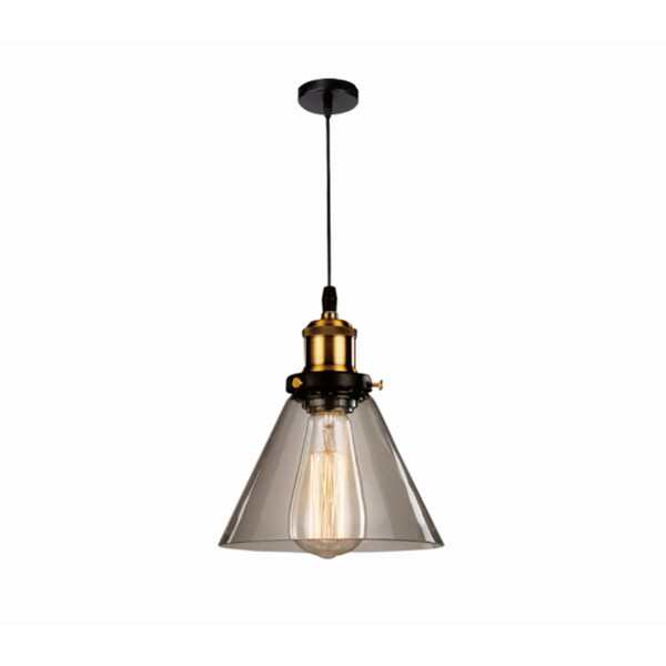 Pendente Víntage Cúpula Em Vidro Champanhe C/ Soquete P/ 1lâm