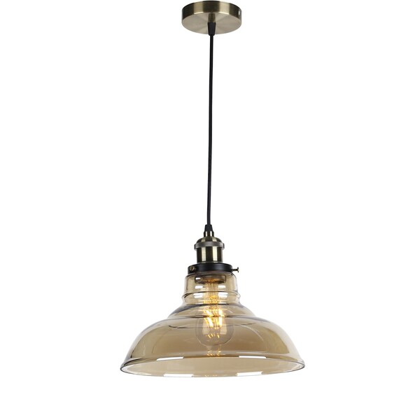 Pendente Víntage Cúpula Em Vidro Champanhe C/ Soquete P/ 1lâm