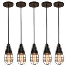 Pendente Vintage Gota Marrom Kit Com 5