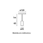 Pendente Vintage Liso Fio 1 Lâmpada E27 1,5m Blumenau Marrom