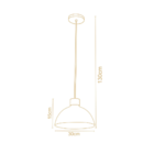 Pendente Vintage Retro Viena 30cm 1 Lamp Castanho Preto Madel