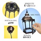 Pendente Vintagem Redford 1 Luz E27 Com Porta Estilo Lampião