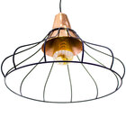 Pendente Vou Aramado Metal Bella Iluminação Preto com Cobre F