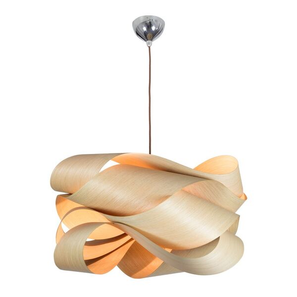 Pendente Wood 1 X E27 Ø80cm Madeira