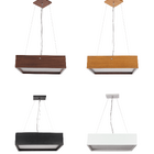 Pendente Wood Quadrado 25cm - 2 Luzes E27 - Branco