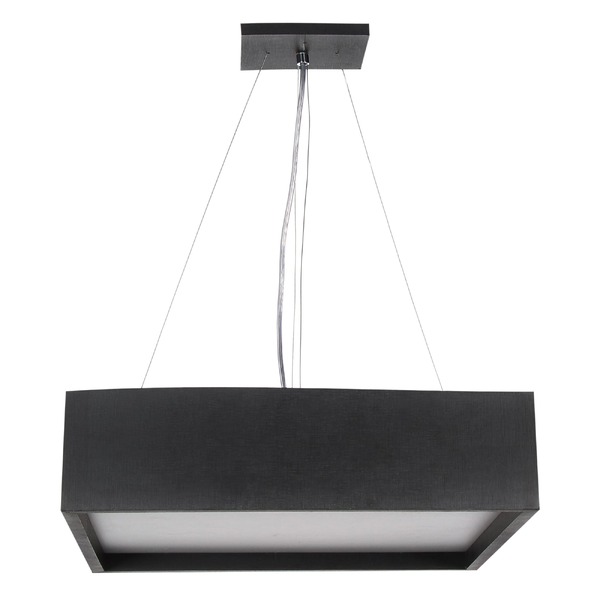 Pendente Wood Quadrado 25cm - 2 Luzes E27 - Preto