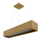 Pendente Wood Retângular 124cm - 2 Luzes G13 - Freijó