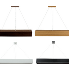 Pendente Wood Retângular 64cm - 2 Luzes G13 - Freijó