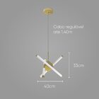 Pendente Yoda Ouro Fosco E Branco Led 2700k Zr140-wgd Starlux