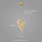 Pendente Zeki Ouro Fosco Starlux + 3 Filamento G95 110v 40w S