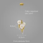 Pendente Zeki Ouro Fosco Zr142-gd Starlux + 3 Led G95 4w Milk