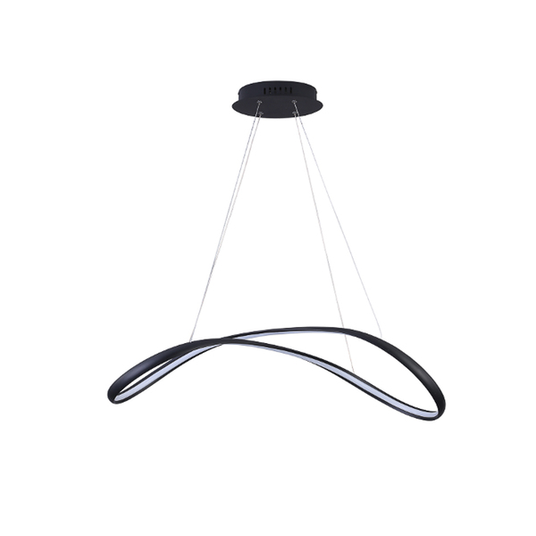 Pendente Zig Preto Fosco Led 52w 3000k Bivolt Tp002b Bella