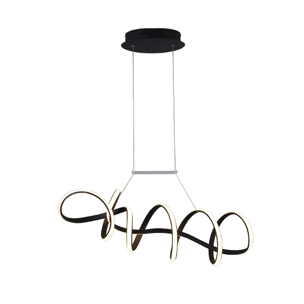 Pendente Zig Preto Fosco Led 73w 3000k Bivolt Tp003b Bella