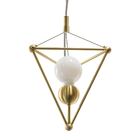 Pendente Zoe Losângo Bronze Em Metal + Lâmpada Bulbo Led 12w