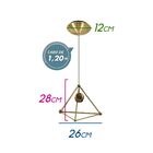 Pendente Zoe Pirâmide Bronze Em Metal + Lâmpada Bulbo Led 12w