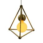Pendente Zoe Pirâmide Bronze Em Metal + Lâmpada Bulbo Led 12w