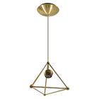 Pendente Zoe Pirâmide Bronze Em Metal + Lâmpada Bulbo Led 12w