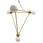 Pendente Zoe Pirâmide Metal Cor Bronze P/ 4xe27 St1777