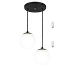 Pendentes Duplo Orby Bolinha Preto + Lampada 3000k
