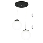 Pendentes Duplo Orby Bolinha Preto + Lampada 6000k