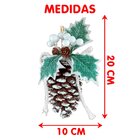 Pendentes Pinha Nevado Enfeite Árvore Natal Kit 2pçs 20x10cm