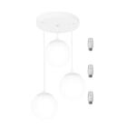 Pendentes Triplo Orby Bolinha Branco + Lampada 6000k