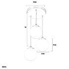 Pendentes Triplo Orby Bolinha Dourada + Lampada 6000k