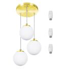 Pendentes Triplo Orby Bolinha Dourada + Lampada 6000k