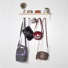 Pendurador Cabideiro De Parede Para Bolsas Branco E Pinus