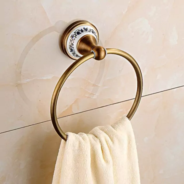 Pendurador de Toalha Argola Vintage Retrô Bronze Antigo com P