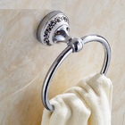 Pendurador de Toalha Argola Vintage Retrô Cromado com Porcela