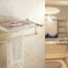 Pendurador de Toalha Vintage Quádruplo Dourado Ouro com Porce