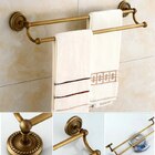 Pendurador De Toalha Vintage Retrô Barra Dupla Bronze Antigo