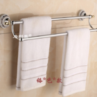 Pendurador de Toalha Vintage Retrô Barra Dupla Cromado com Po