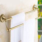 Pendurador de Toalha Vintage Retrô Barra Dupla Dourado Ouro 8