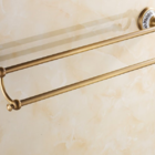 Pendurador De Toalha Vintage Retrô Duplo Bronze C/ Porcelana