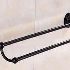 Pendurador De Toalha Vintage Retrô Duplo Preto