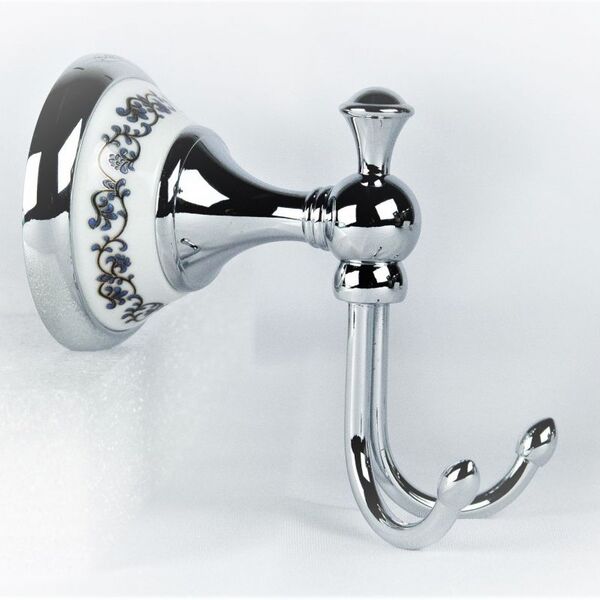 Pendurador De Toalha Vintage Retrô Gancho Duplo Cromado com P