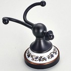 Pendurador De Toalha Vintage Retrô Gancho Duplo Preto Óleo Co
