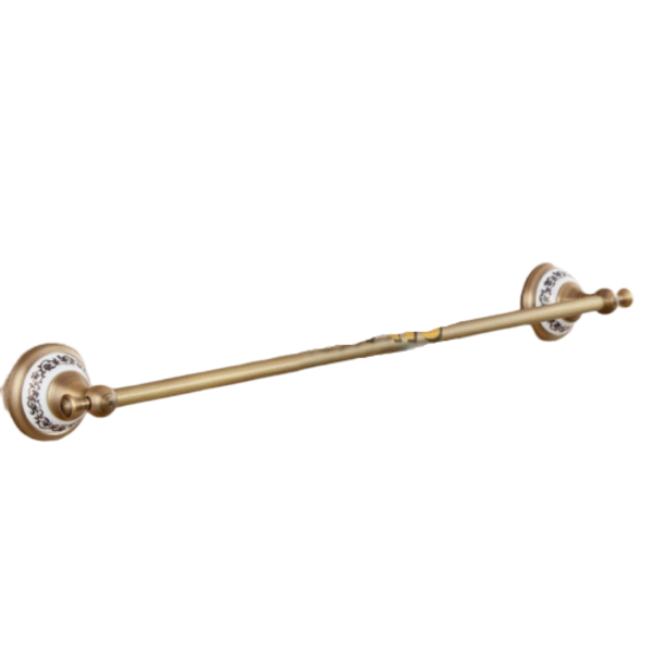 Pendurador Toalha Barra 50cm Vintage Bronze com Porcelana 803