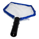 Peneira Metálica Para Limpeza Piscina Brustec Azul 37x27cm