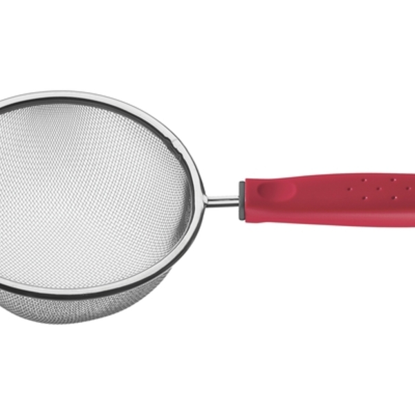 Peneira Utilita Em Aco Inox Com Cabo De Polipropileno Vermelh
