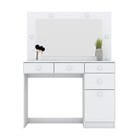 Penteadeira 01 Porta 04 Gavetas Com Espelho E Led Charme Henn