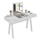 Penteadeira 131,5cm Com 2 Gavetas 1 Porta Basculante E Espelh