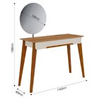 Penteadeira 1 Gaveta 116cm Contemporânea Jazz  Off White/natu