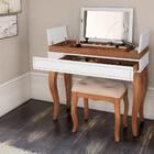 Penteadeira 1 Gaveta 3 Portas Com Espelho Alice M19 Branco/im