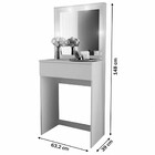 Penteadeira 1 Gaveta Branco Msm438 - Móvel Bento