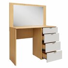 Penteadeira 4 Gavetas E Espelho Lis Canary/off White