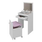 Penteadeira 54cm Com Espelho 1 Gaveta 1 Porta Basculante E Pu