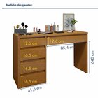 Penteadeira 5 Gavetas 100% Mdf Sem Espelho Giulia Yescasa Nat